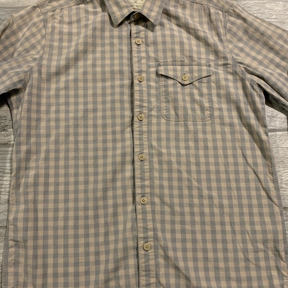 Levis Shirt Mens Medium Grey/Blue Plaid Fall Long Sleeve Casual Pocket Button Up - Picture 3 of 10